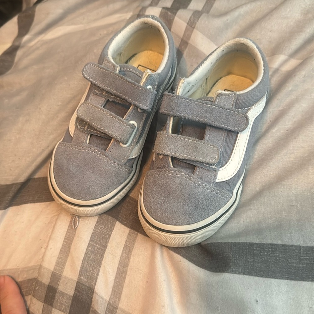 Toddler girl size 9 light blue vans. Worn once.